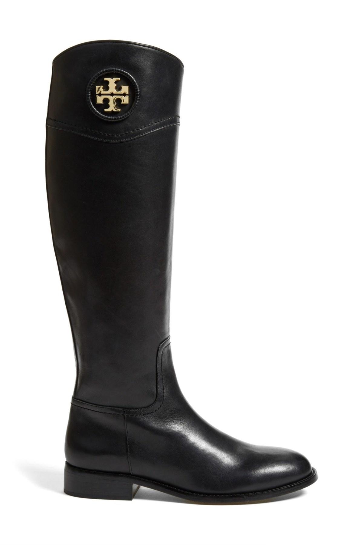 tory burch black riding boot
